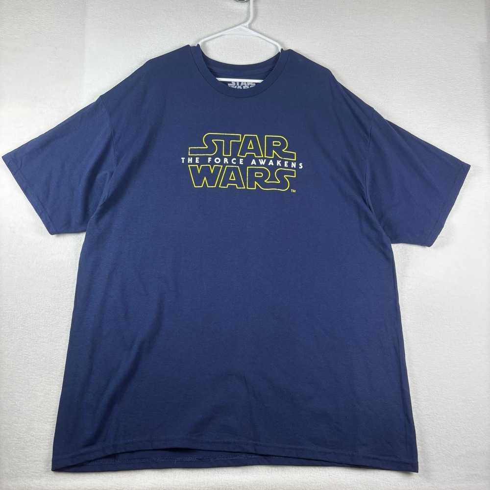 Star Wars The Force Awakens Shirt Mens 2XL Navy Blue Graphic Tee Cotton Logo